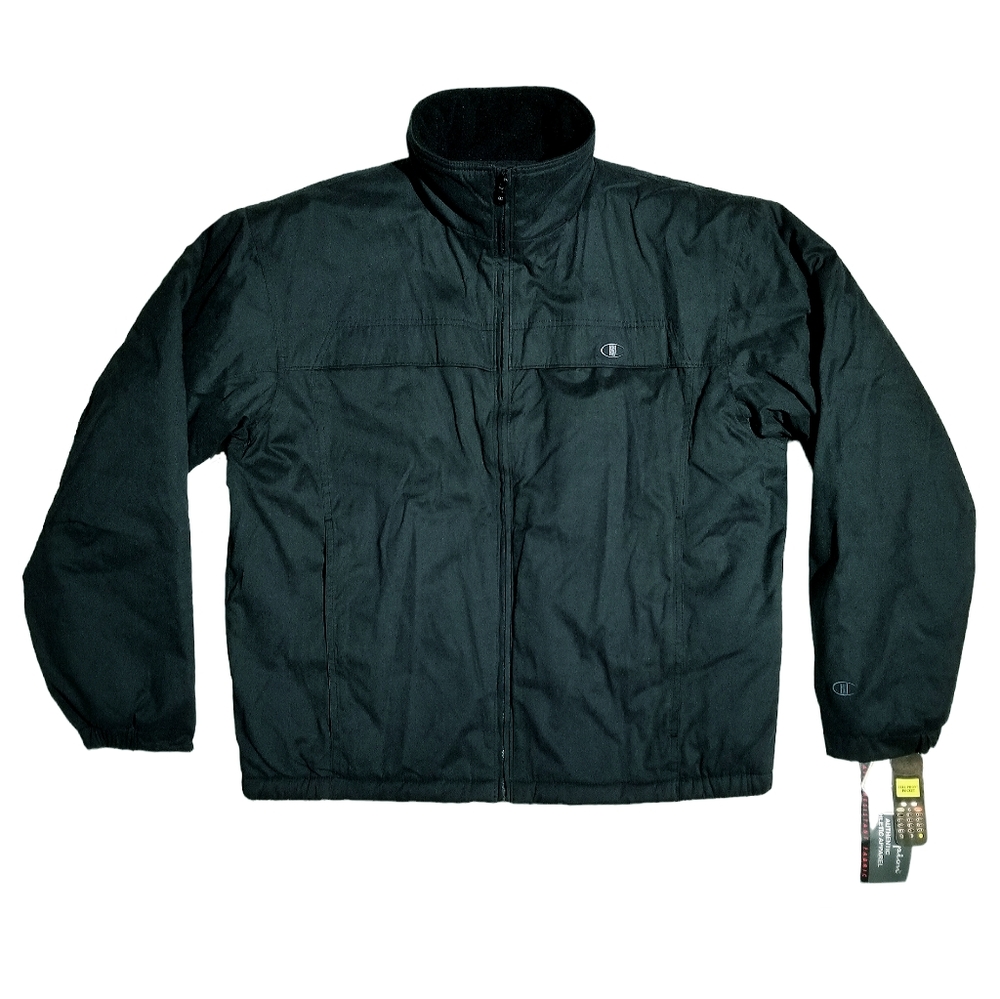 Champion Vintage 00s Mens Fleece Lined Jacket With Phone Pocket Black Medium New